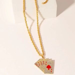 ♦️ ♠️ Poker High Cards Blinged Out Necklace ❤️♣️